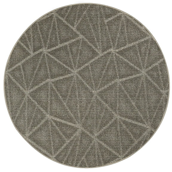 Furnish My Place Modern Indoor/Outdoor Commercial Solid Color Rug - Neutral, 2' Round, Pet and Kids Friendly Rug. Made in USA, Area Rugs Great for Kids, Pets, Event, Wedding
