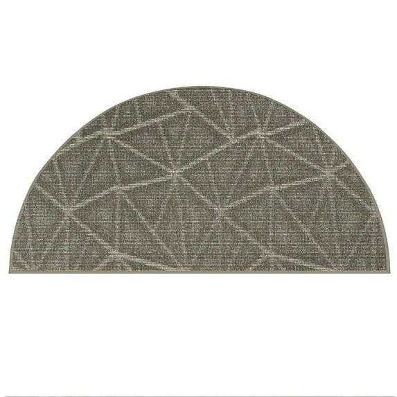 Furnish My Place Modern Indoor/Outdoor Commercial Solid Color Rug - Neutral, 20" x 40" Half Round, Pet and Kids Friendly Rug. Made in USA, Area Rugs Great for Kids, Pets, Event, Wedding