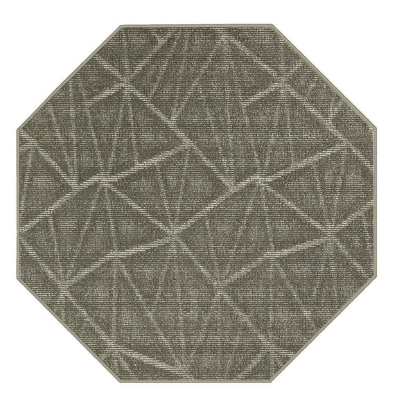 Furnish My Place Modern Indoor/Outdoor Commercial Solid Color Rug - Neutral, 6' Octagon, Pet and Kids Friendly Rug. Made in USA, Area Rugs Great for Kids, Pets, Event, Wedding