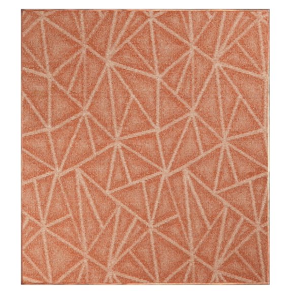 Furnish My Place Modern Indoor/Outdoor Commercial Solid Color Rug - Rust, 2' x 2', Square, Pet and Kids Friendly Rug. Made in USA, Area Rugs Great for Kids, Pets, Event, Wedding
