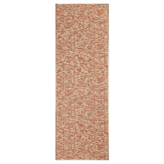 Furnish My Place Modern Indoor/Outdoor Commercial Solid Color Rug - Rust, 2' x 36', Runner, Pet and Kids Friendly Rug. Made in USA, Area Rugs Great for Kids, Pets, Event, Wedding