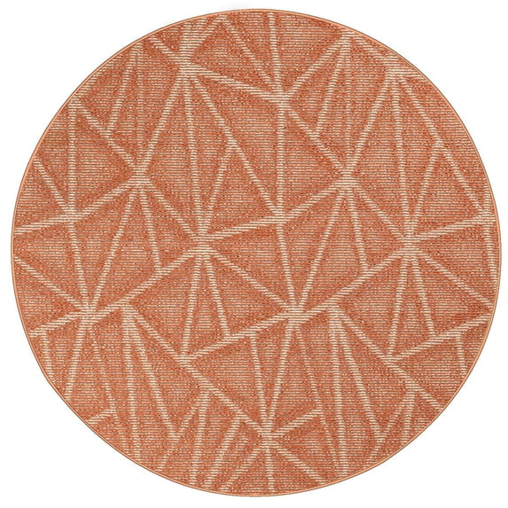 Furnish My Place Modern Indoor/Outdoor Commercial Solid Color Rug - Rust, 3' Round, Pet and Kids Friendly Rug. Made in USA, Area Rugs Great for Kids, Pets, Event, Wedding