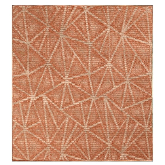 Furnish My Place Modern Indoor/Outdoor Commercial Solid Color Rug - Rust, 3' x 3', Square, Pet and Kids Friendly Rug. Made in USA, Area Rugs Great for Kids, Pets, Event, Wedding