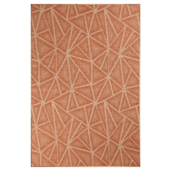 Furnish My Place Modern Indoor/Outdoor Commercial Solid Color Rug - Rust, 7' x 14', Pet and Kids Friendly Rug. Made in USA, Area Rugs Great for Kids, Pets, Event, Wedding