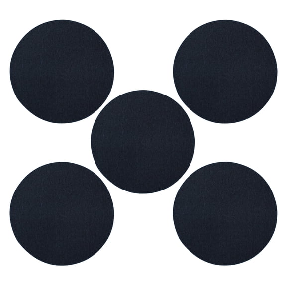 Furnish My Place Modern Indoor/Outdoor Commercial Solid Navy Rug, Modern Area Rug, Baby Nursery Mat, Pet-Friendly Carpet for Living Room, Playroom, Made in USA, 18" Round - Set of 5