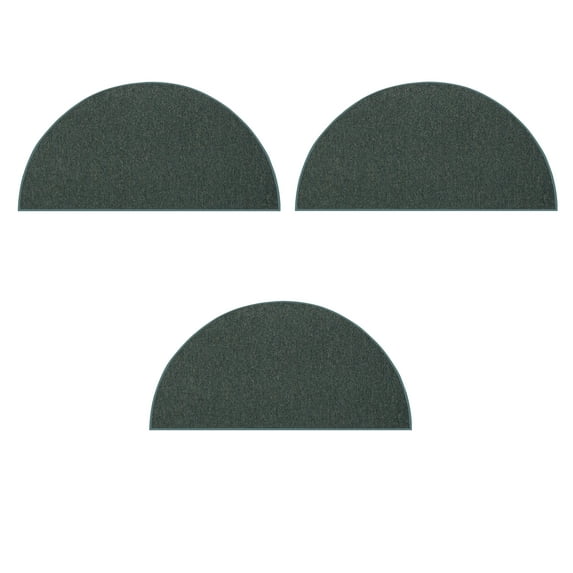 Furnish My Place Modern Indoor/Outdoor Commercial Solid Teal Rug, Modern Area Rug, Baby Nursery Mat, Pet-Friendly Carpet for Living Room, Playroom, Made in USA, 18" x 36" Half Round - Set of 3