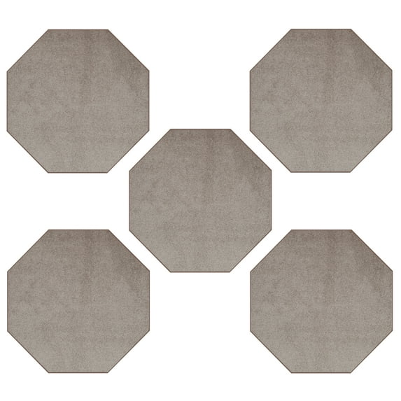 Furnish My Place Modern Plush Solid Beige Color Rug - Pets and Kids Friendly Rug, Indoor/Outdoor Mat, Area Rugs Great for Kids, Pets, Event, Wedding, Living Room, Made in USA, 3' Octagon - Set of 5