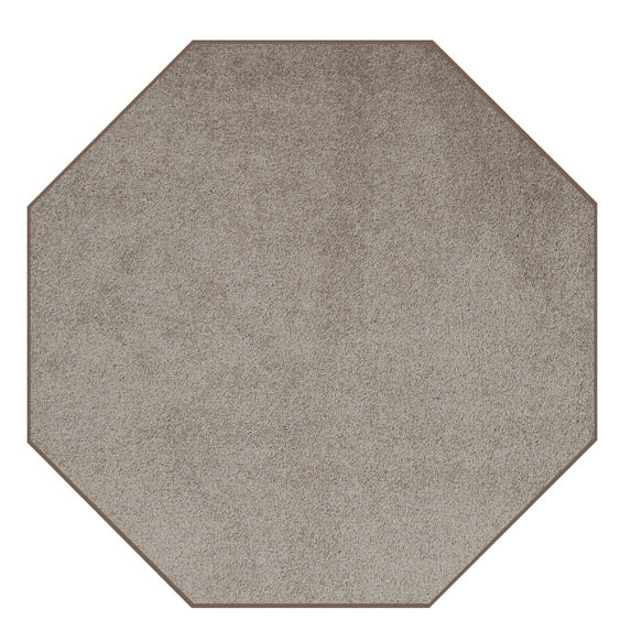 Furnish my Place Modern Plush Solid Color Rug - Beige, 2' Octagon, Pet and Kids Friendly Rug. Made in USA, Octagon, Area Rugs Great for Kids, Pets, Event, Wedding