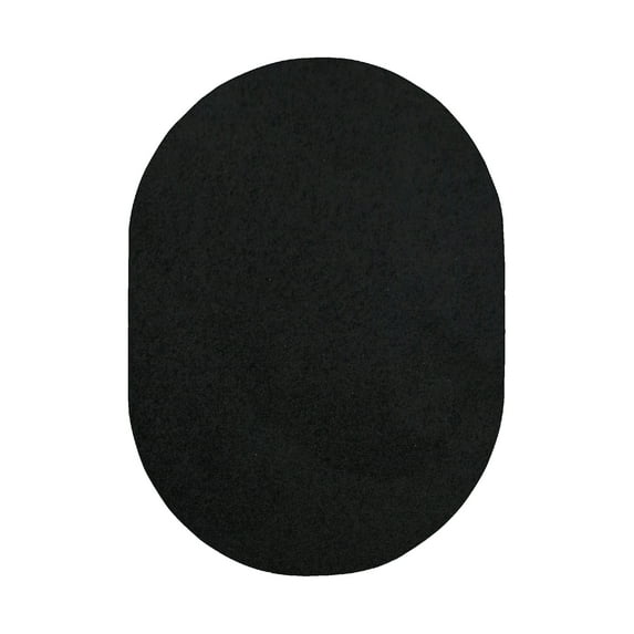 Furnish my Place Modern Plush Solid Color Rug - Black, 8' x 10' Oval, Pet and Kids Friendly Rug. Made in USA, Oval, Area Rugs Great for Kids, Pets, Event, Wedding
