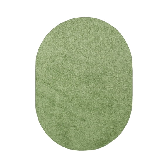 Furnishmyplace Modern Plush Solid Color Rug - Pet Friendly, Made in USA, Lime Green Area Rugs 6' x 9' Oval