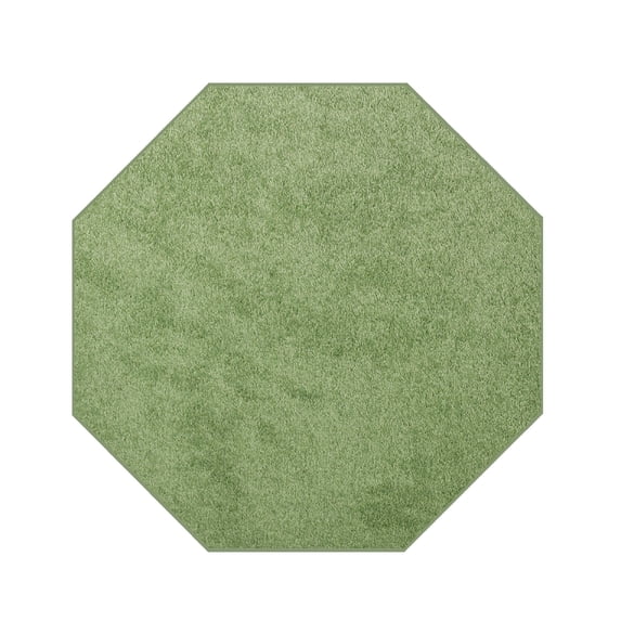 Furnishmyplace Modern Plush Solid Color Rug - Pet Friendly, Made in USA, Lime Green Area Rugs 7' Octagon