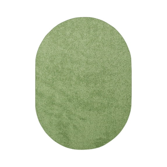 Furnish my Place Modern Plush Solid Color Rug - Lime Green, 9' x 12' Oval, Pet and Kids Friendly Rug. Made in USA, Oval, Area Rugs Great for Kids, Pets, Event, Wedding