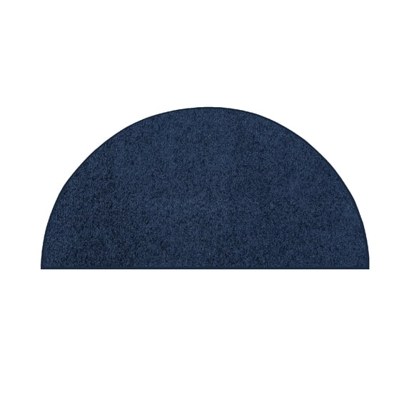 Furnish my Place Modern Plush Solid Color Rug - Navy, 42" x 84" Half Round, Pet and Kids Friendly Rug. Made in USA, Half Round, Area Rugs Great for Kids, Pets, Event, Wedding