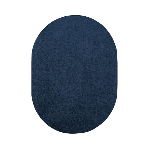 Furnishmyplace Modern Plush Solid Color Rug - Pet Friendly, Made in USA, Navy Area Rugs 9' x 12' Oval