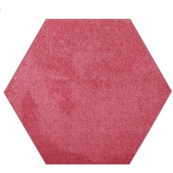 Furnish my Place Modern Plush Solid Color Rug - Pink, 11' Hexagon, Pet and Kids Friendly Rug. Made in USA, Hexagon, Area Rugs Great for Kids, Pets, Event, Wedding