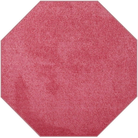 Furnish my Place Modern Plush Solid Color Rug - Pink, 8' Octagon, Pet and Kids Friendly Rug. Made in USA, Octagon, Area Rugs Great for Kids, Pets, Event, Wedding