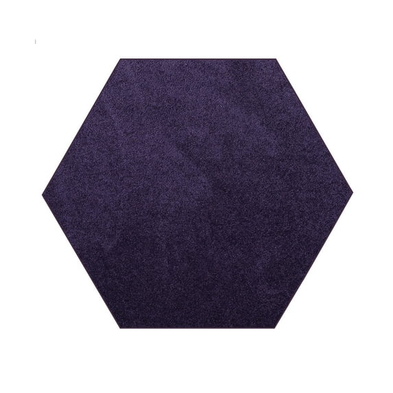 Furnish my Place Modern Plush Solid Color Rug - Purple, 3' Hexagon, Pet and Kids Friendly Rug. Made in USA, Hexagon, Area Rugs Great for Kids, Pets, Event, Wedding