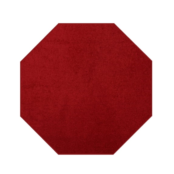 Furnishmyplace Modern Plush Solid Color Rug - Pet Friendly, Made in USA, Red Area Rugs 11' Octagon