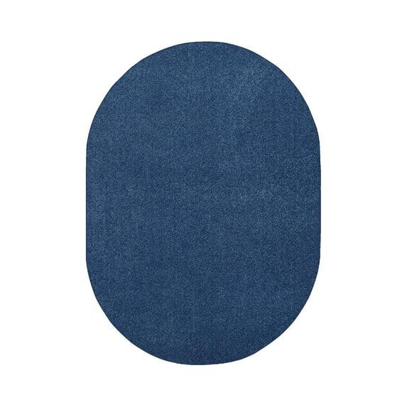 Furnishmyplace Modern Plush Solid Color Rug - Pet Friendly, Made in USA, Royal Blue Area Rugs 5' x 7' Oval