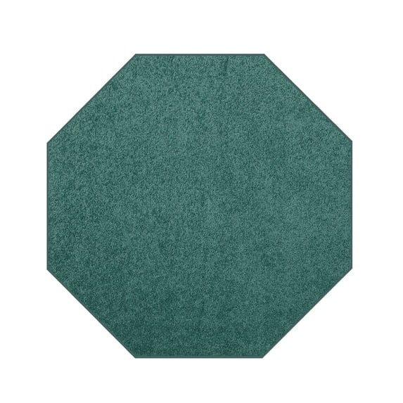 Furnish my Place Modern Plush Solid Color Rug - Teal, 2' Octagon, Pet and Kids Friendly Rug. Made in USA, Octagon, Area Rugs Great for kids, Pets, Event, Wedding
