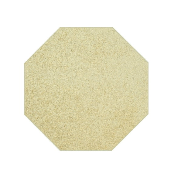 Furnishmyplace Modern Plush Solid Color Rug - Pet Friendly, Made in USA, Yellow Area Rugs 4' Octagon