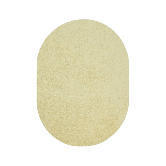 Furnishmyplace Modern Plush Solid Color Rug - Pet Friendly, Made in USA, Yellow Area Rugs 9' x 12' Oval