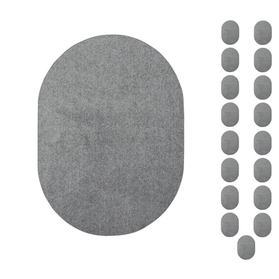 Furnish My Place Modern Plush Solid Grey Color Rug - Pets and Kids Friendly Rug, Indoor/Outdoor Mat, Area Rugs Great for Kids, Pets, Event, Wedding, Living Room, Made in USA, 2' x 4' Oval - Set of 20
