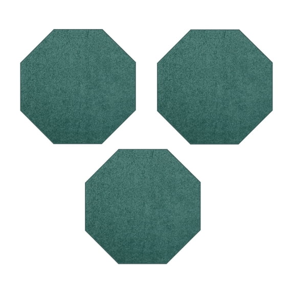 Furnish My Place Modern Plush Solid Teal Color Rug - Pets and Kids Friendly Rug, Indoor/Outdoor Mat, Area Rugs Great for Kids, Pets, Event, Wedding, Living Room, Made in USA, 2' Octagon - Set of 3