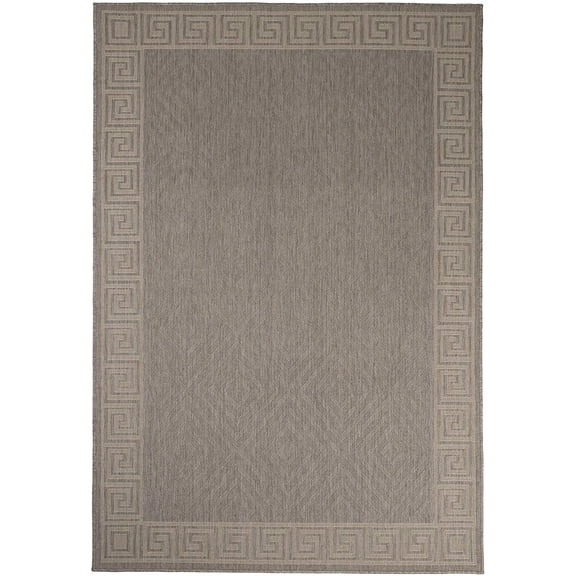 Furnish My Place Outdoor Collection Geometric Area Rug - 5 ft. 3 in. x 7 ft. 6 in. Dove, Contemporary Style Water Proof Rug for Bedroom, Patio, Balcony