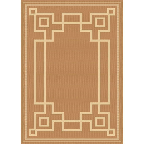 Furnish My Place Outdoor Collection Oriental Area Rug - 5 ft. 3 in. x 7 ft. 6 in. Neutral, Transitional Water Proof Rug for Living Room, Garden, Patio