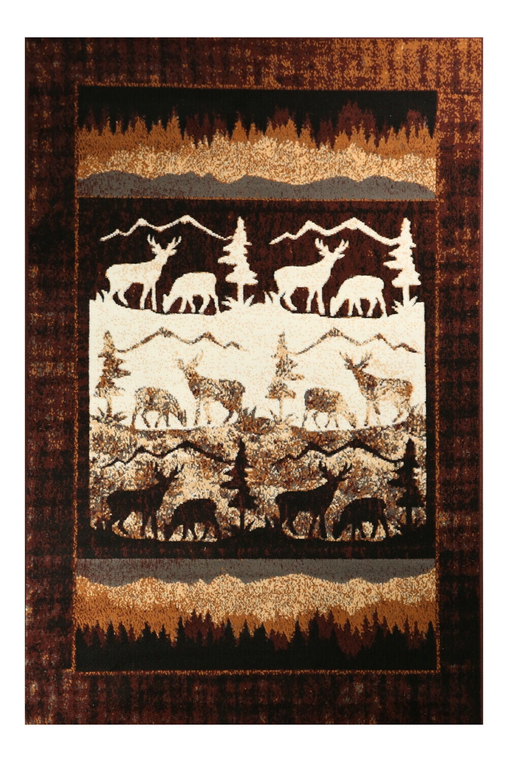 Furnish My Place Pine & Moose Lodge Rug – 7ft. 8in. x 11ft., Multicolor ...
