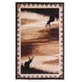 thumbnail image 1 of Furnish My Place Wildlife Cabin Rug – 3ft. 6in. x 5ft. 6in, Multicolor Lodge Area Rug with Eclectic Border, Twin Moose Pattern, Jute Backing. Country Interior Decor, Living Room, 1 of 13