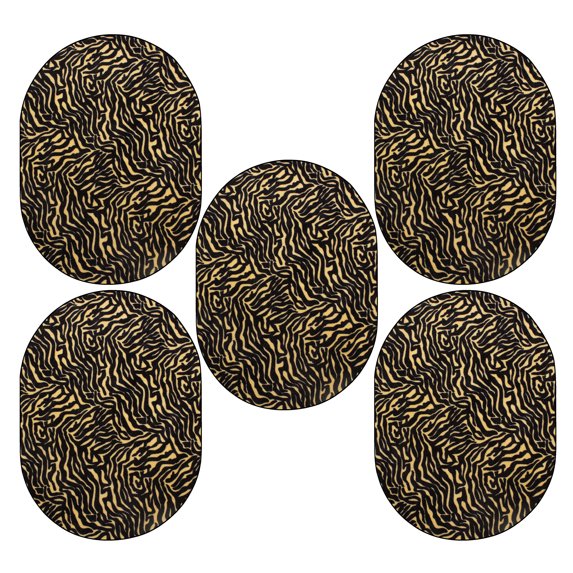 Furnish My Place Zebra Grazer Area Rug, Animal Print Area Rug, Indoor Rug, Pet-Friendly Rug, Home Decor Rug, Perfect for Living Room, 1.5' x 2.25' Oval - Set of 5