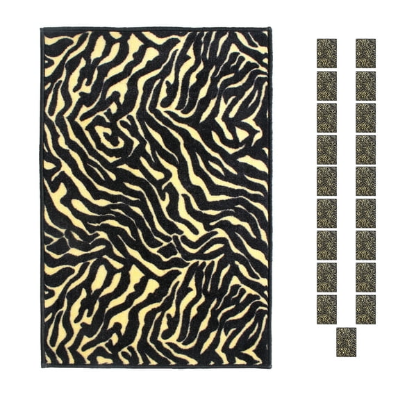 Furnish My Place Zebra Grazer Area Rug, Animal Print Area Rug, Indoor Rug, Pet-Friendly Rug, Home Decor Rug, Perfect for Living Room, 1.5' x 2.25' Rectangle - Set of 20