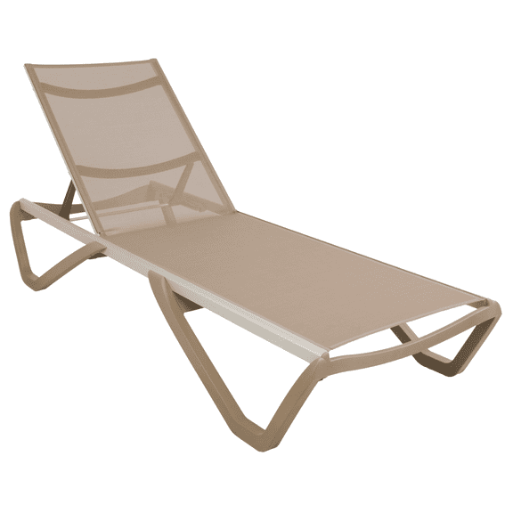 Furnish Theory Seabreeze Deck Patio Sunlounger Sun Lounger Lounge Chair Sling Chaise Lounger (Taupe Frame & Taupe Mesh)