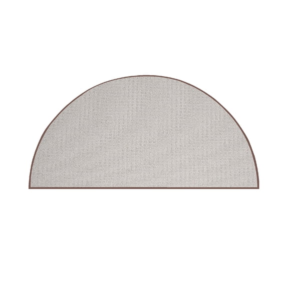 Furnishmyplace Abstract Contemporary Geometrical Modern Plush Framed Brown, Area Rug 22" x 44" Half Round
