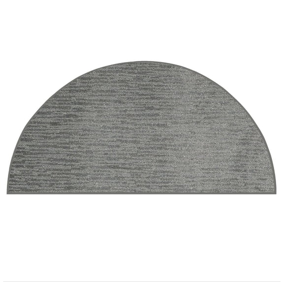 Furnishmyplace Abstract Contemporary Stripes Plush - Easy Fit Light Grey, Area Rug 42" x 84" Half Round