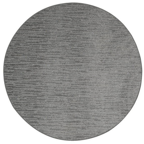 Furnishmyplace Abstract Contemporary Stripes Plush - Easy Fit Light Grey, Area Rug 5' Round