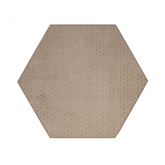 Furnishmyplace Abstract Geometrical Honeycomb Textured Modern Valid Brown, Area Rug 5' Hexagon