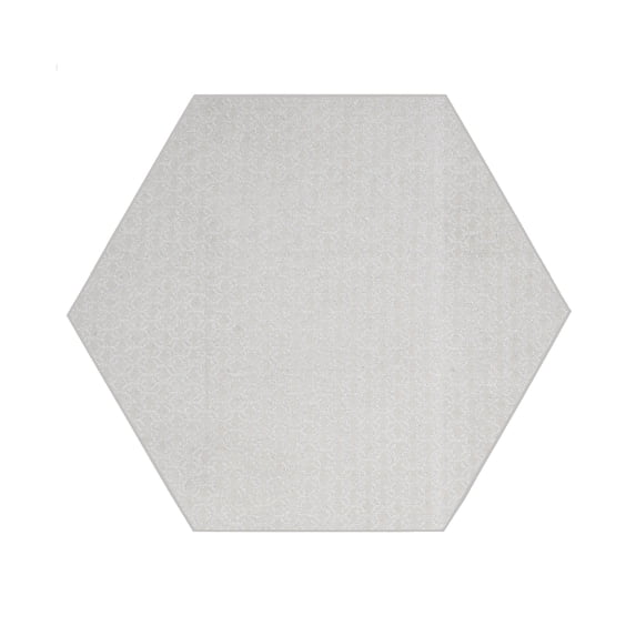 Furnishmyplace Abstract Geometrical Honeycomb Textured Modern Valid Ivory, Area Rug 12' Hexagon