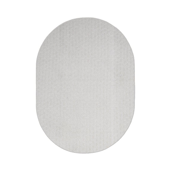 Furnishmyplace Abstract Geometrical Honeycomb Textured Modern Valid Ivory, Area Rug 12' x 15' Oval