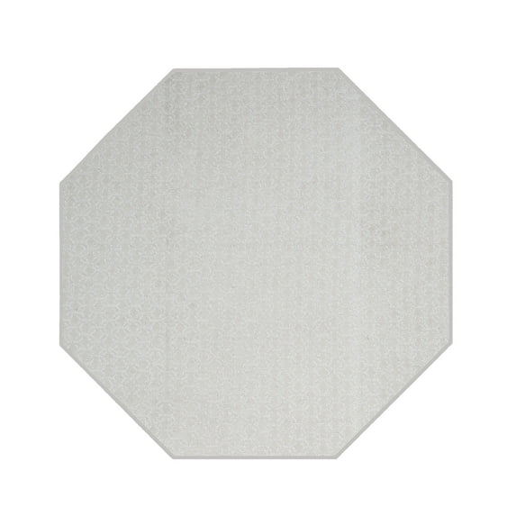 Furnish My Place Abstract Contemporary Geometrical Honeycomb Textured Modern Plush Two Tone High Low Hexagon Pattern Rug| Kids Friendly| Events Wedding|Made in USA - Valid Ivory, 2' Octagon Area Rug
