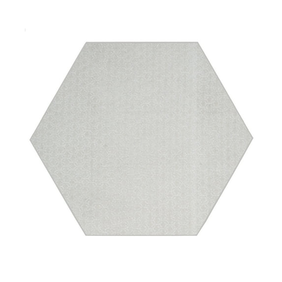 Furnishmyplace Abstract Geometrical Honeycomb Textured Modern Valid Ivory, Area Rug 3' Hexagon