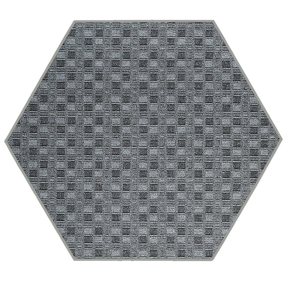 Furnishmyplace Abstract Indoor/Outdoor Commercial  Color Rug - Black, Area Rugs 7' Hexagon