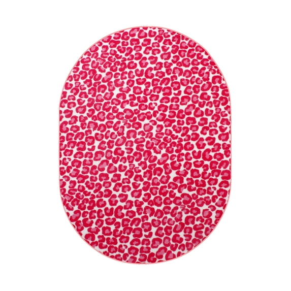 Furnishmyplace Cheetah Hang Loose Area Rug for Living Room, Dining Room, Kids 5' x 8' Oval - Oxford Blue