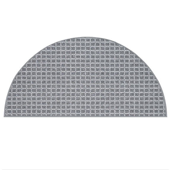 Furnishmyplace Corner Indoor/Outdoor Commercial Color Rug - Grey, Area Rugs 22" x 44" Half Round