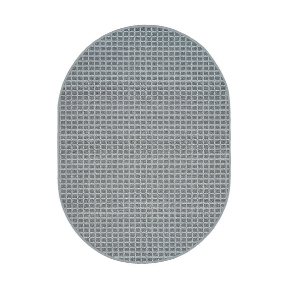 Furnishmyplace Corner Indoor/Outdoor Commercial Color Rug - Grey, Area Rugs 7' x 9' Oval