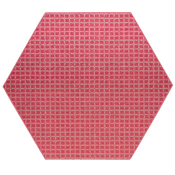 Furnishmyplace Corner Indoor/Outdoor Commercial Color Rug - Red, Area Rugs 8' Hexagon