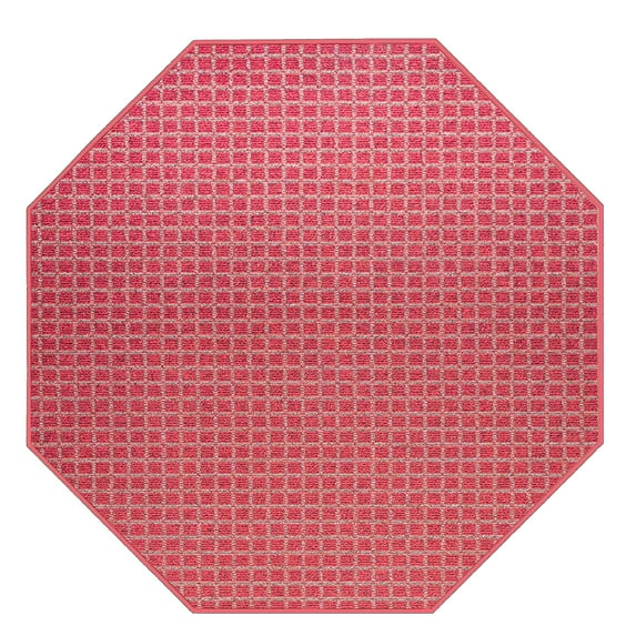 Furnishmyplace Corner Indoor/Outdoor Commercial  Color Rug - Red, Area Rugs 8' Octagon