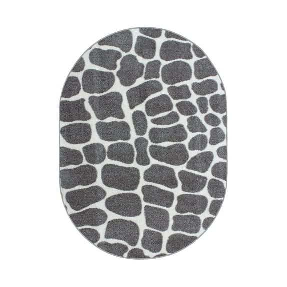 Furnishmyplace Crocodile Light Grey Area Rug for Living Room, Dining Room, Kids 10' x 12' Oval - Green/Teal